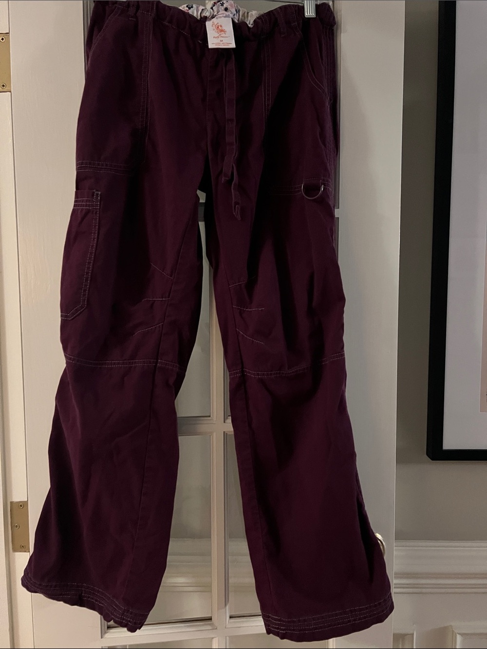 Koi Lindsey Women’s Purple/Burgundy Cargo Scrub Pants